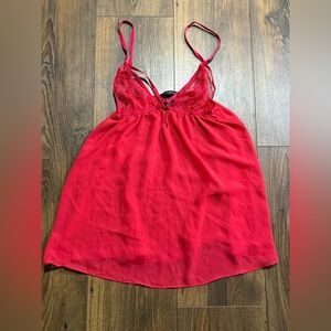 Victoria’s Secret Red Lace Babydoll Nightie Sheer Size Small